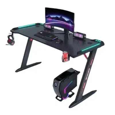 Factory Direct Metal Cross-Border Carbon Fiber Computer Gaming Desk with RGB
