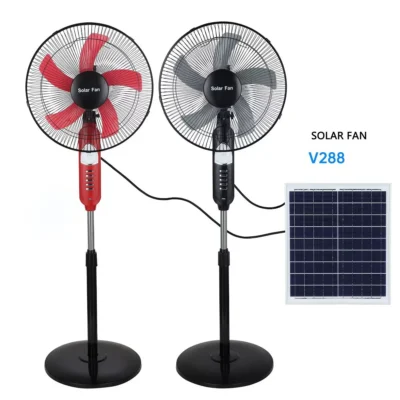 Rechargeable Solar Powered Stand Fan 16 18 Inch AC/DC
