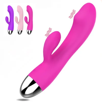 Dual-ended AV vibrator for women, body-friendly silicone