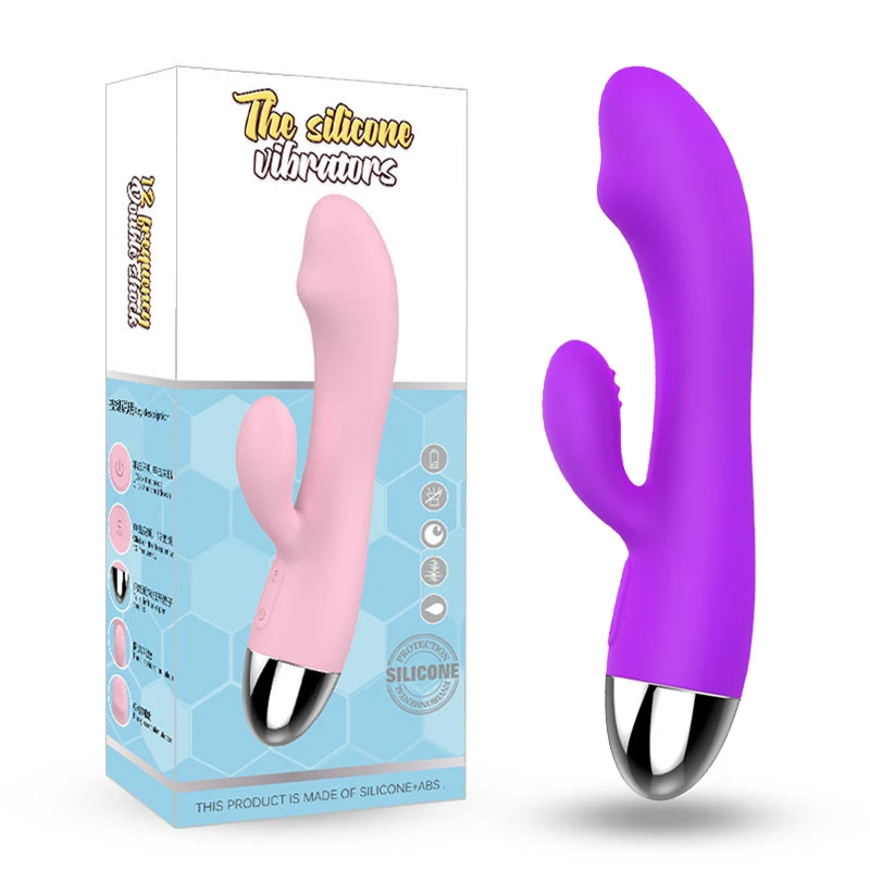 Dual-ended AV vibrator for women, body-friendly silicone