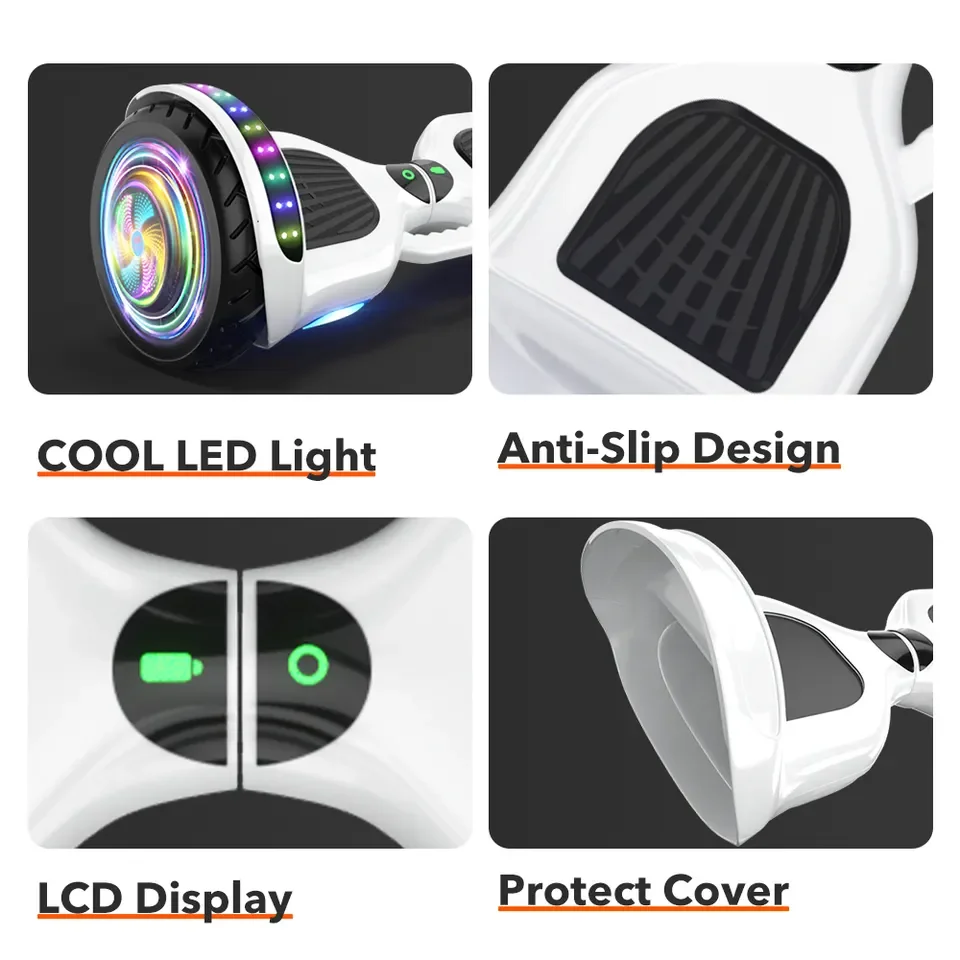 Self-Balancing Electric Hoverboard With LED Lights 6.5-Inch - Image 2