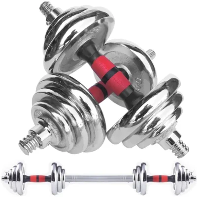 Adjustable Dumbbells Cast Iron Set Up to 66Lbs/44Lbs Weight with Connecting Rod for Home Gym Workouts Black Durable and Versati